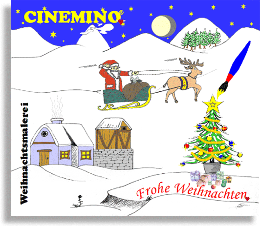 Cinemino Animation Frohe Weihnachten für Kinder, hier ist schon ein bisschen mehr zu malen, deshalb für Kinder ab 8 Jahren geeignet